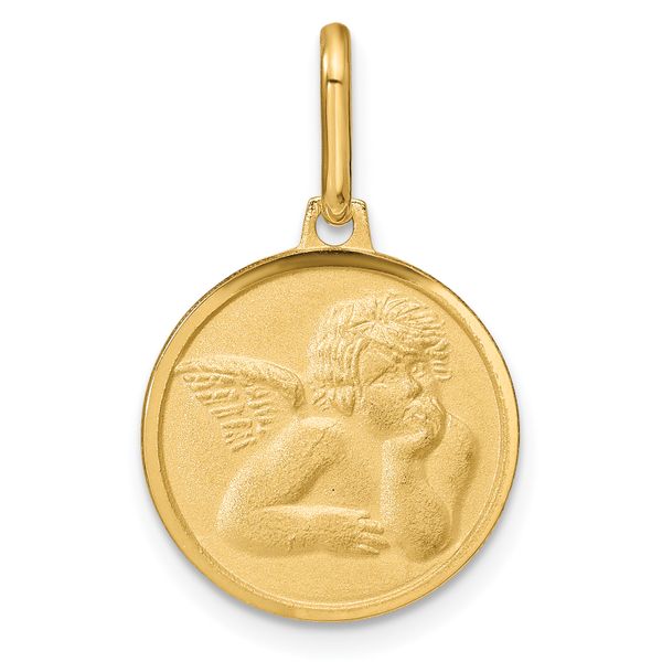 Leslie's 14k Polished and Matte Angel Pendant