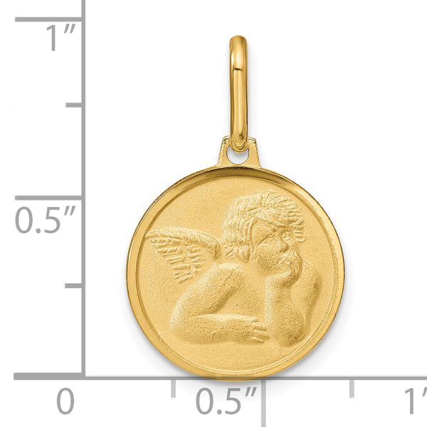 Leslie's 14k Polished and Matte Angel Pendant - Image 4