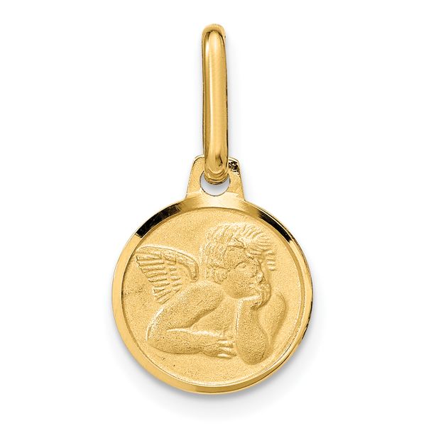 Leslie's 14k Polished and Matte Angel Pendant