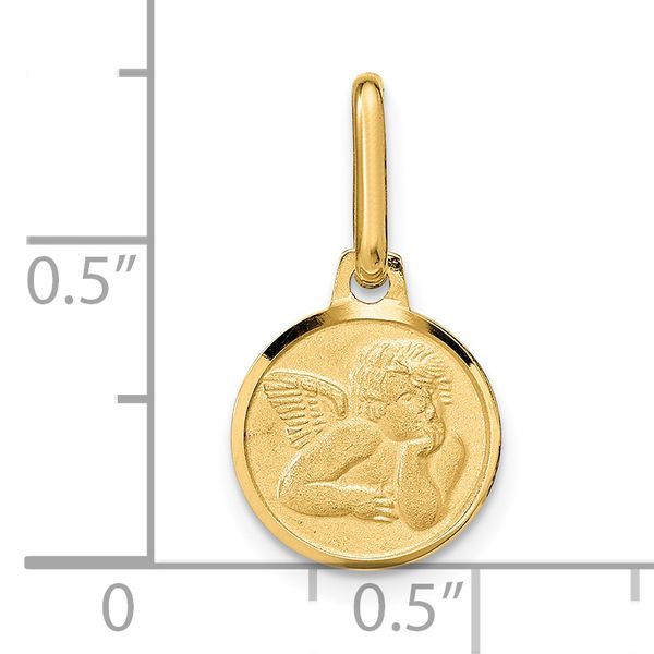Leslie's 14k Polished and Matte Angel Pendant - Image 4