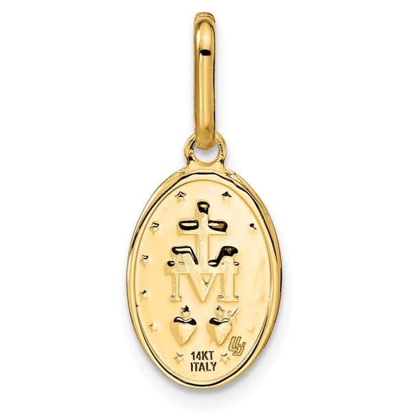 Leslie's 14k Polished and Matte Oval Miraculous Medal - Image 3