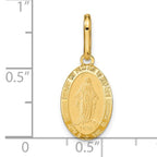 Leslie's 14k Polished and Matte Oval Miraculous Medal - Image 4
