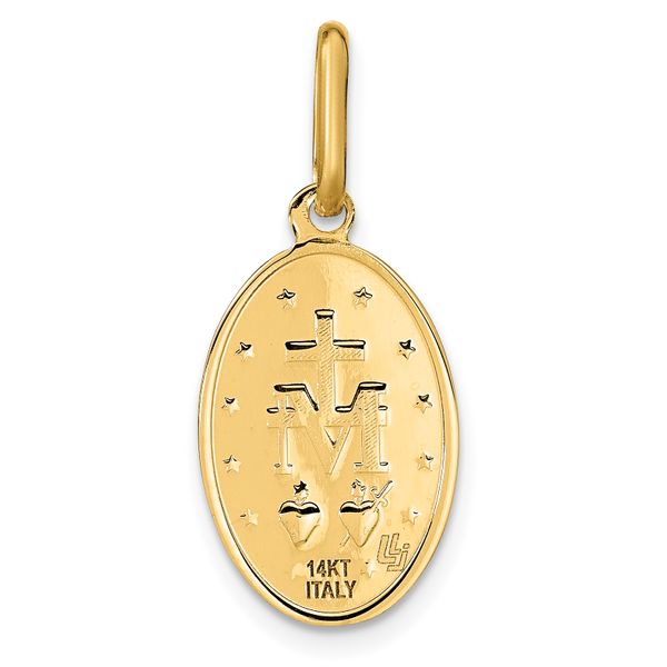 Leslie's 14k Polished and Matte Oval Miraculous Medal - Image 3