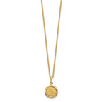 14k Polished and Matte Coin Necklace - Image 2