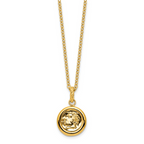 14k Polished and Matte Coin Necklace - Image 3