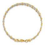 14K Two-Tone Beaded Multi-strand Wire Bangle - Image 2