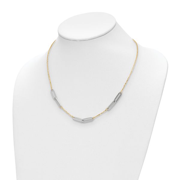 Leslie's 14k Two-tone Polished w/1in ext. Necklace - Image 2