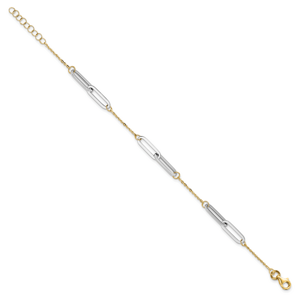 Leslie's 14k Two-tone Polished w/1in ext. Bracelet - Image 2
