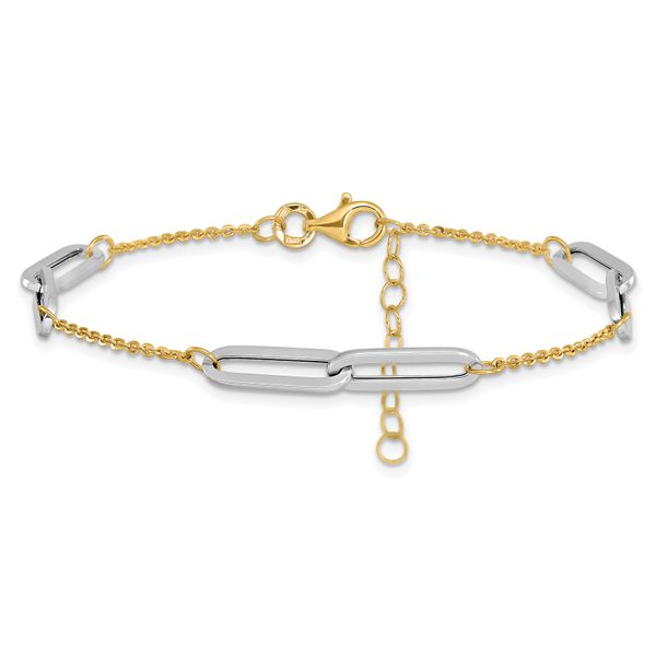 Leslie's 14k Two-tone Polished w/1in ext. Bracelet - Image 3