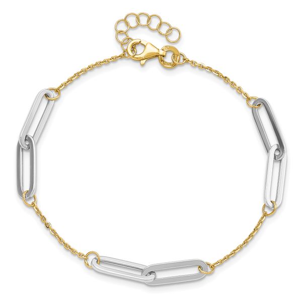 Leslie's 14k Two-tone Polished w/1in ext. Bracelet - Image 5