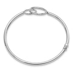 Leslie's 14K White Gold Polished Double Circled Hinged Bangle - Image 2