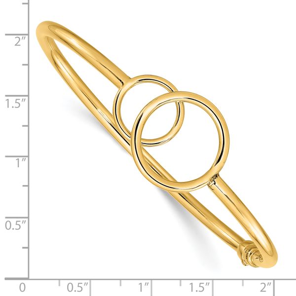 Leslie's 14K Polished Double Circled Hinged Bangle - Image 3