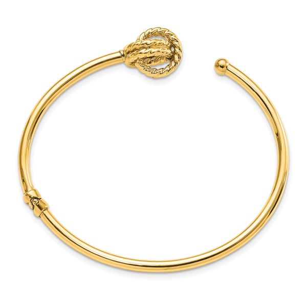 14K Polished Love Knot Hinged Bangle - Image 2
