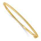 Leslie's 14K Polished Textured Hinged Bangle