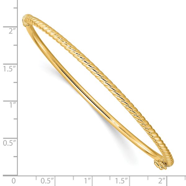 Leslie's 14K Polished Textured Hinged Bangle - Image 3