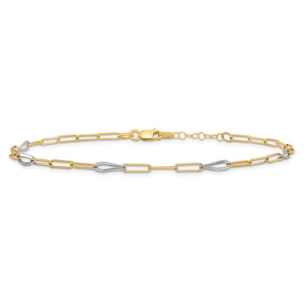 Leslie's 14K Two-tone Fancy Link with 1in. ext Anklet - Image 3