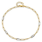 Leslie's 14K Two-tone Fancy Link with 1in. ext Anklet - Image 4