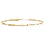Leslie's 14K Cross Link with 1in. ext Anklet - Image 3