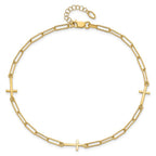 Leslie's 14K Cross Link with 1in. ext Anklet - Image 4