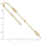 Leslie's 14K Polished Diamond-cut Beads with 1in. ext. Anklet - Image 5