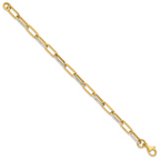 Leslie's 14K w/White Rhodium Polished / Diamond-cut Link Bracelet - Image 2