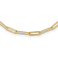 Leslie's 14K Polished and Textured Paperclip Link Necklace