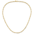 Leslie's 14K Polished and Textured Paperclip Link Necklace - Image 3