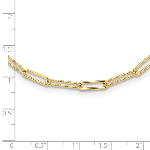 Leslie's 14K Polished and Textured Paperclip Link Necklace - Image 4