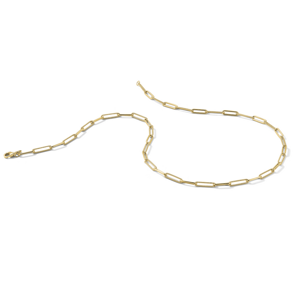 Leslie's 14K Polished and Textured Paperclip Link Necklace - Image 5