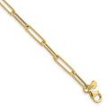 Leslie's 14K Polished and Textured Paperclip Link Bracelet