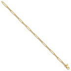 Leslie's 14K Polished and Textured Paperclip Link Bracelet - Image 2