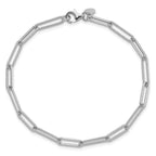 Leslie's 14K White Gold Polished / Textured Paperclip Link Bracelet - Image 4