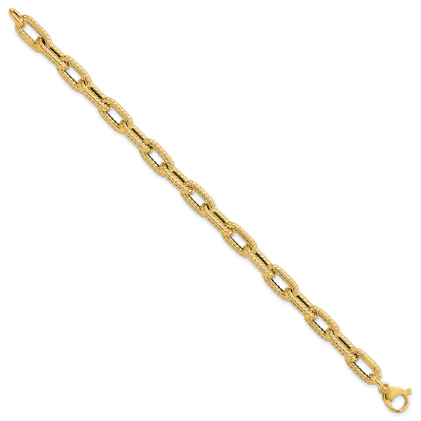 Leslie's 14K Textured Hollow Fancy Link Bracelet - Image 2