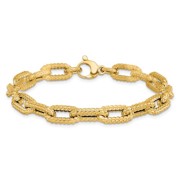 Leslie's 14K Textured Hollow Fancy Link Bracelet - Image 3