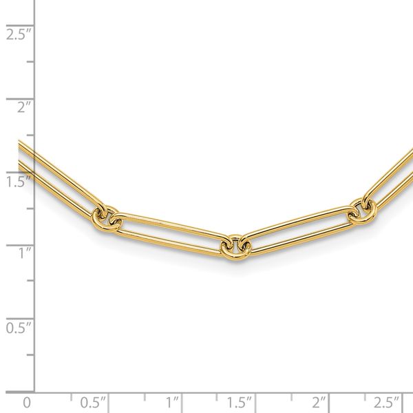 Leslie's 14K Polished Hollow Paperclip Link Necklace - Image 4