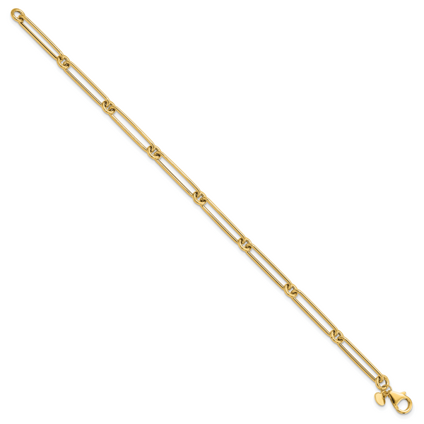 Leslie's 14K Polished Hollow Paperclip Link Bracelet - Image 2