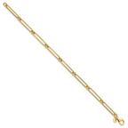 Leslie's 14K Polished Hollow Paperclip Link Bracelet - Image 2