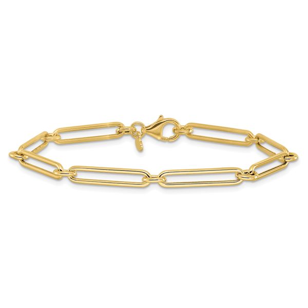 Leslie's 14K Polished Hollow Paperclip Link Bracelet - Image 3