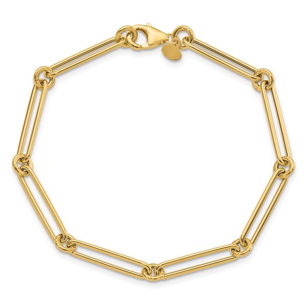 Leslie's 14K Polished Hollow Paperclip Link Bracelet - Image 4
