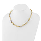 14K Polished Hollow Hammered Graduated Link Necklace - Image 2