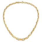 14K Polished Hollow Hammered Graduated Link Necklace - Image 3