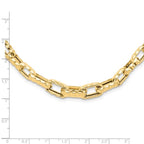 14K Polished Hollow Hammered Graduated Link Necklace - Image 4