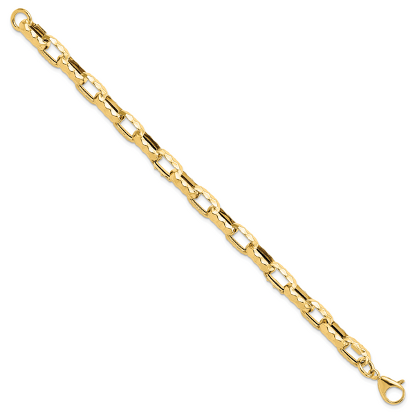 Leslie's 14K Polished Hollow Hammered Link Bracelet - Image 2