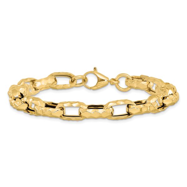 Leslie's 14K Polished Hollow Hammered Link Bracelet - Image 3