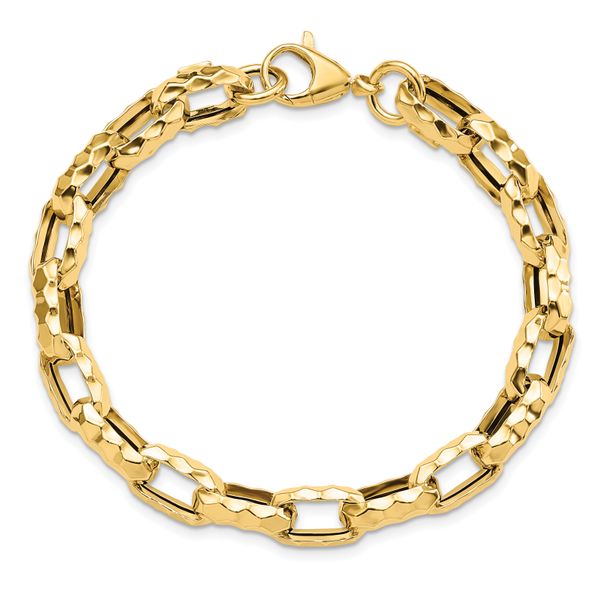 Leslie's 14K Polished Hollow Hammered Link Bracelet - Image 4