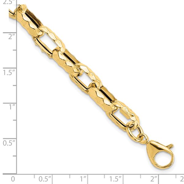 Leslie's 14K Polished Hollow Hammered Link Bracelet - Image 5