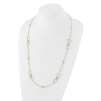 Leslie's 14K Two-tone Dia-cut Beads Fancy Link with 1in. ext Necklace - Image 2