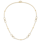 Leslie's 14K Two-tone Dia-cut Beads Fancy Link with 1in. ext Necklace - Image 3