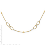 Leslie's 14K Two-tone Dia-cut Beads Fancy Link with 1in. ext Necklace - Image 4