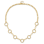 Leslie's 14K Dia-cut and Textured Circles Fancy Link with 1in. ext Necklace - Image 3